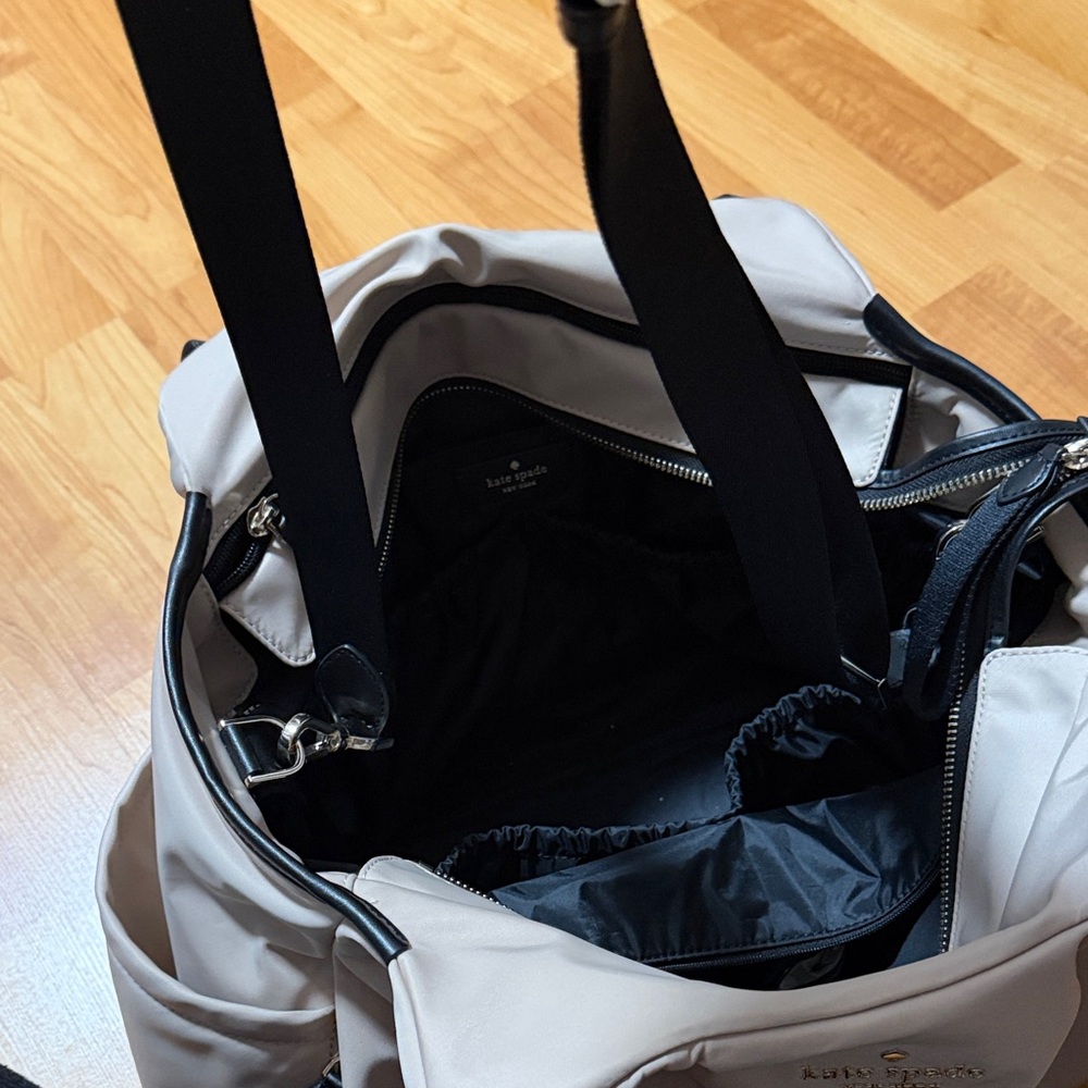 Kate Spade Light Pink & Black Diaper Bag with Pockets, Stroller Straps - Picture 3 of 3